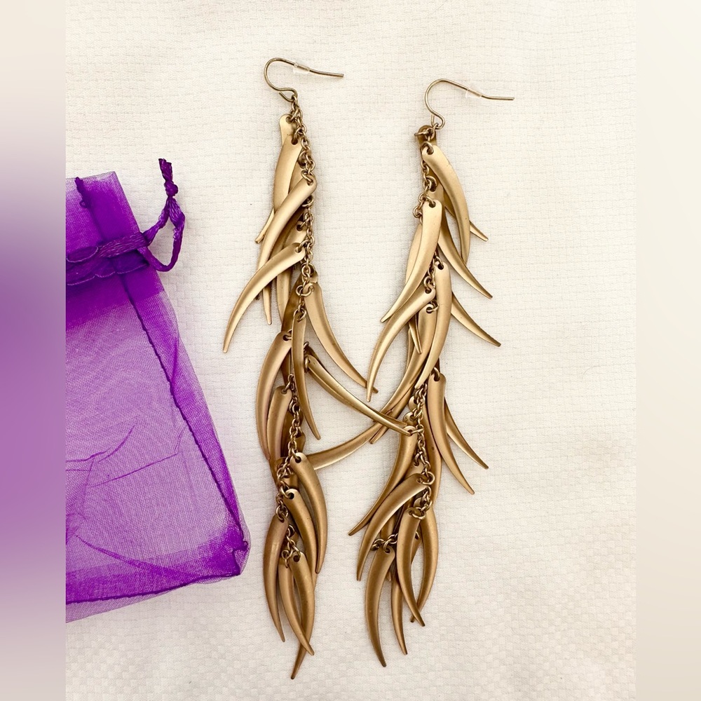 Metallic Gold Statement Earrings